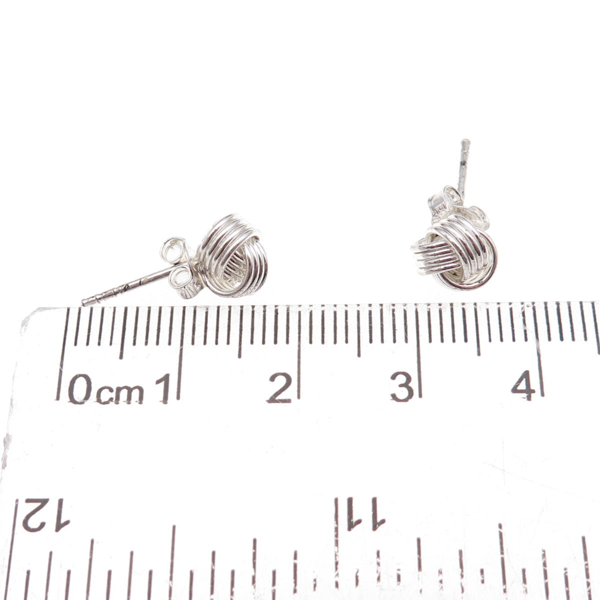 925 Sterling Silver Twisted Knot Stud Earrings