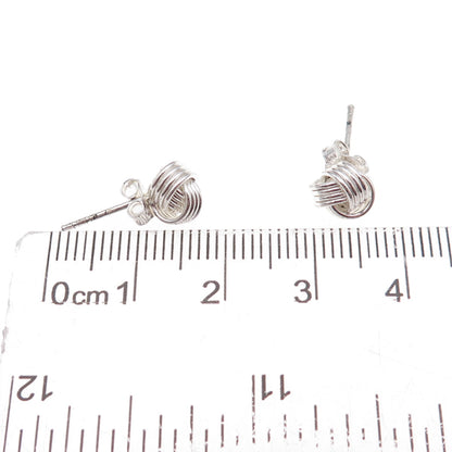 925 Sterling Silver Twisted Knot Stud Earrings