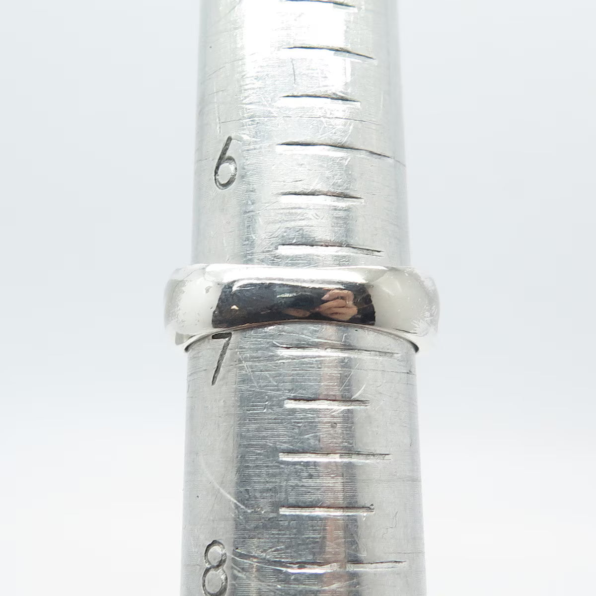 925 Sterling Silver Vintage Ribbed Ring Size 7