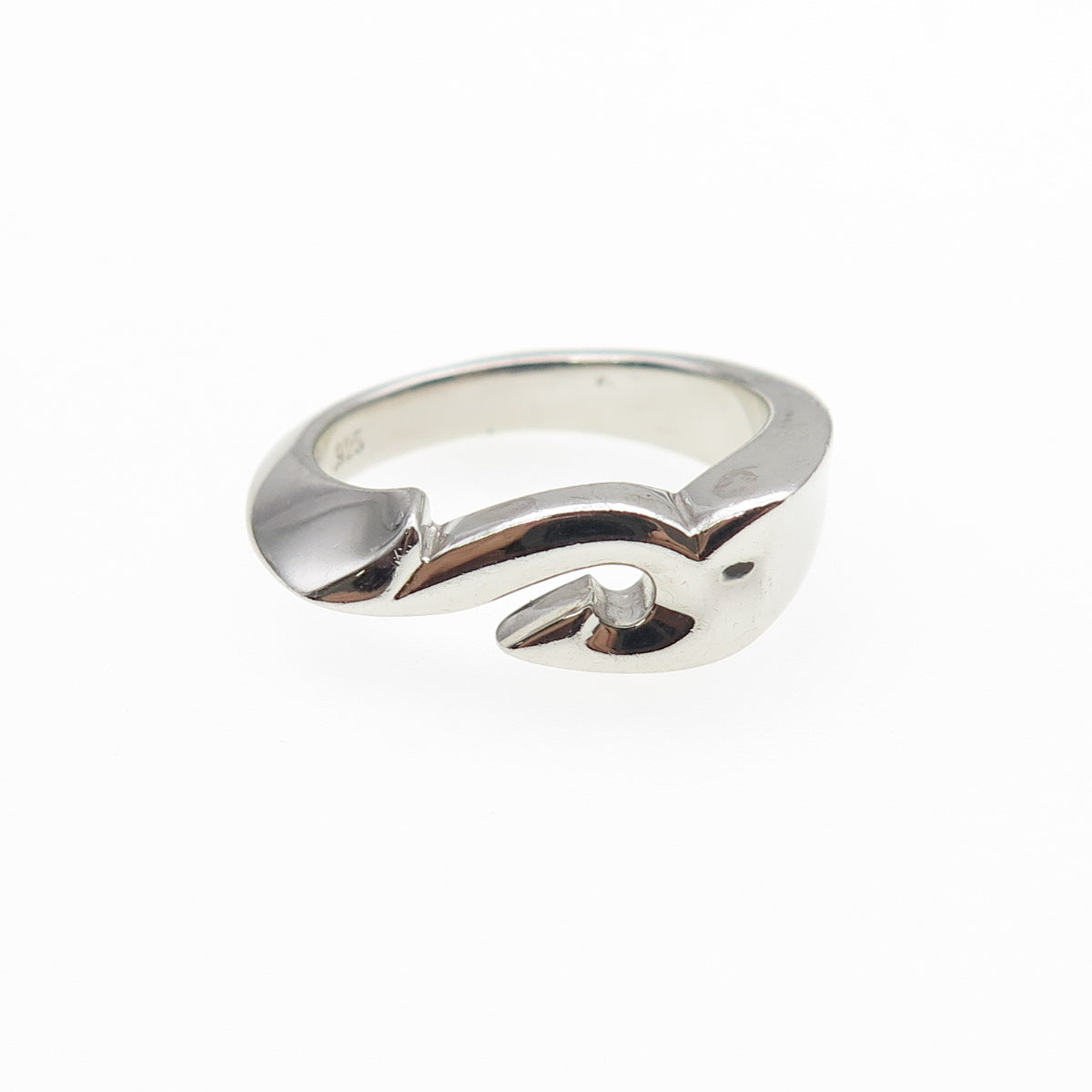GUESS 925 Sterling Silver Hook Ring Size 7