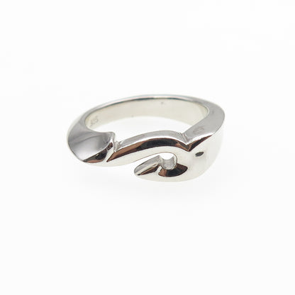 GUESS 925 Sterling Silver Hook Ring Size 7