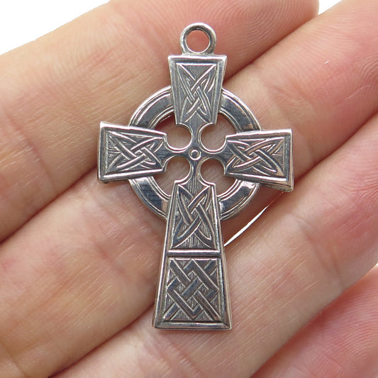 925 Sterling Silver Vintage Celtic Cross Pendant