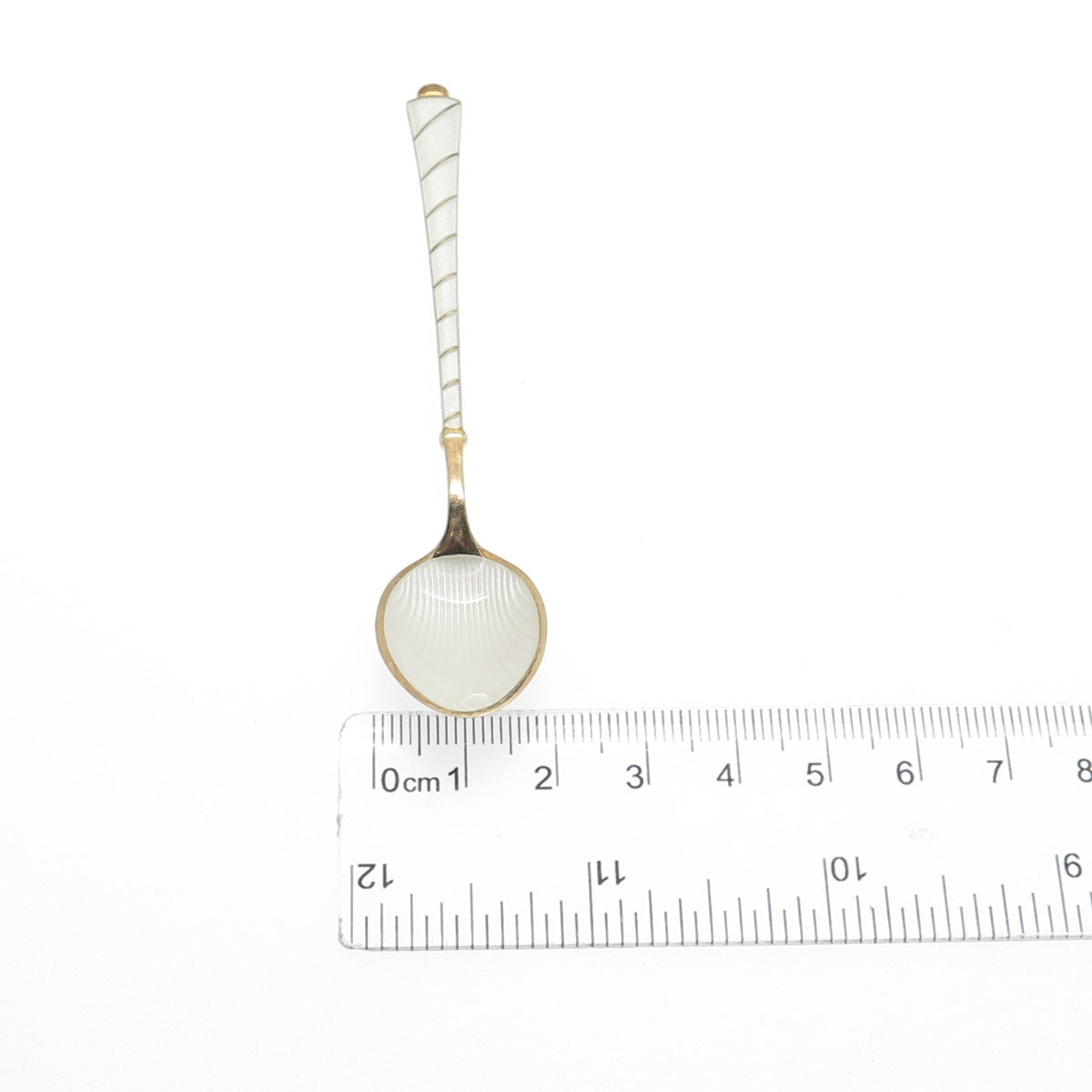 EGON LAURIDSEN 925S Sterling Gold Plated Vintage Denmark Enamel Coffee Spoon