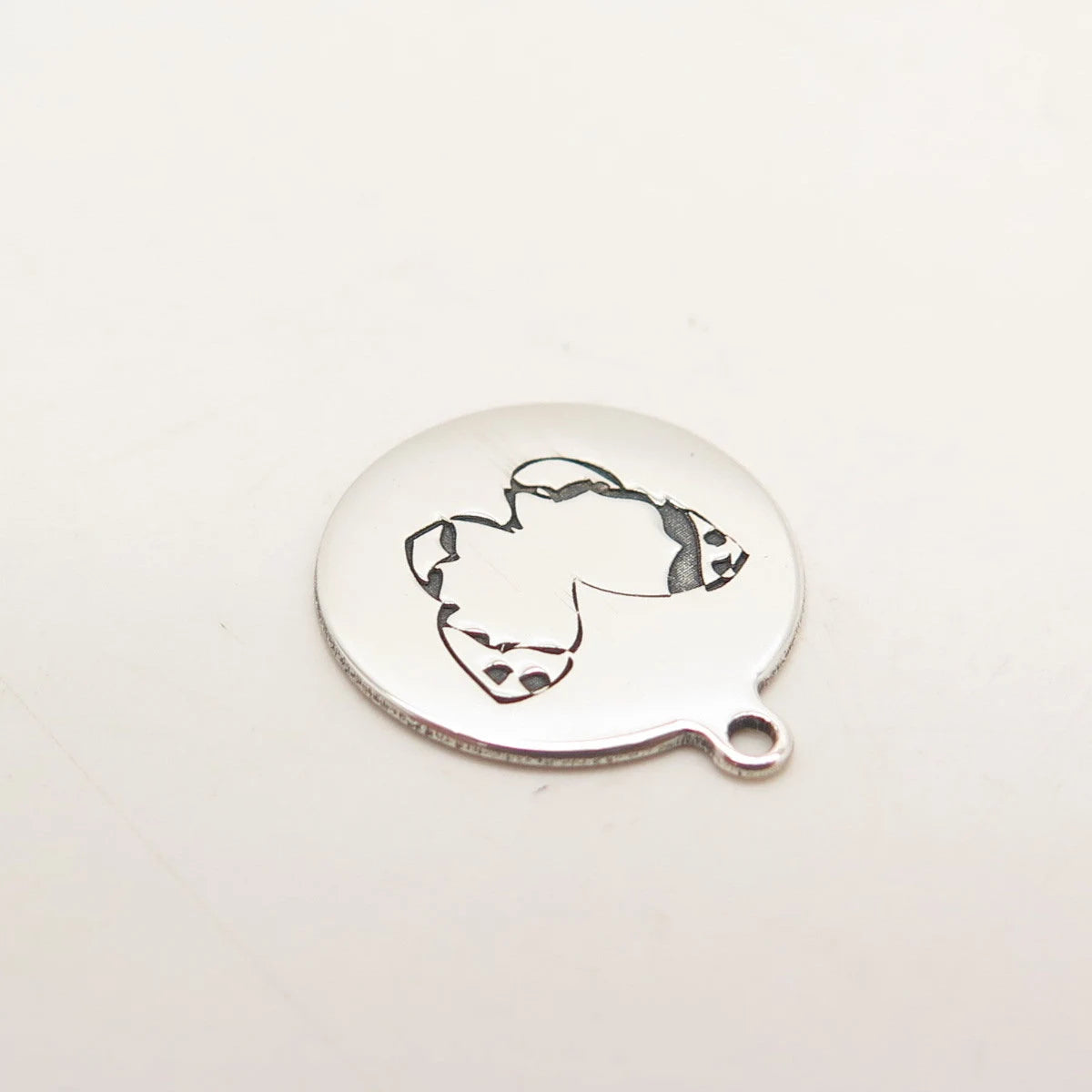 925 Sterling Silver USA Two In Town Butterfly Charm Pendant