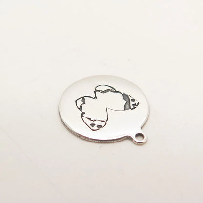 925 Sterling Silver USA Two In Town Butterfly Charm Pendant