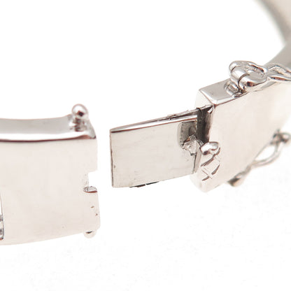 925 Sterling Silver Round-Cut C Z Floral Scroll Bracelet 6.75"