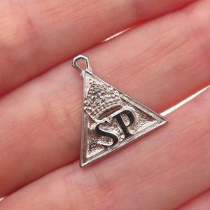 Morgans Sterling Silver Vintage Job’s Daughters Senior Princess Charm Pendant