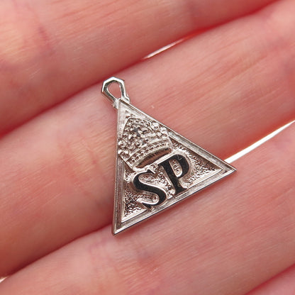 Morgans Sterling Silver Vintage Job’s Daughters Senior Princess Charm Pendant