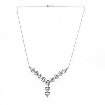 Chuck Clemency 925 Sterling Silver Real Iolite Cable Chain Necklace 18"