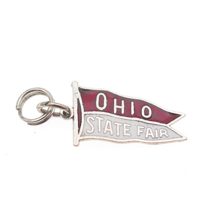 FRENCH & FRANKLIN 925 Sterling Vintage Enamel Ohio State Fair Mini Charm Pendant