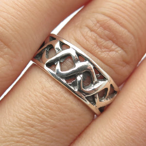925 Sterling Silver Vintage Braided Band Ring Size 7