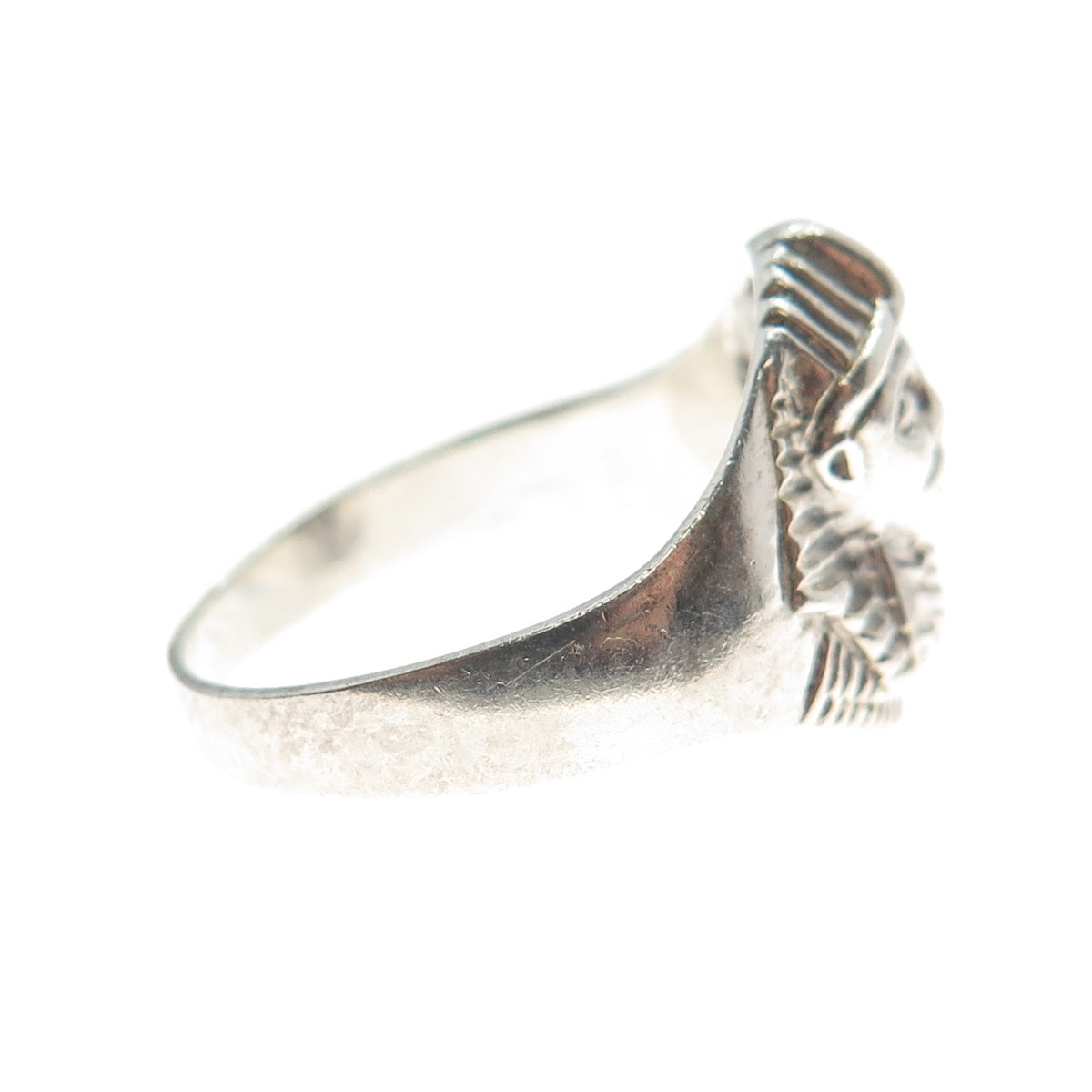 925 Sterling Silver Vintage Egyptian Pharaoh Ring Size 9.5