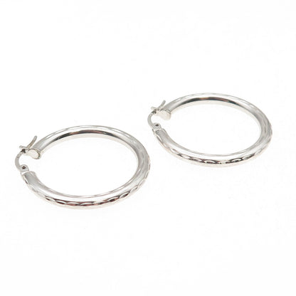 925 Sterling Silver Marquise-Cut Hoop Earrings