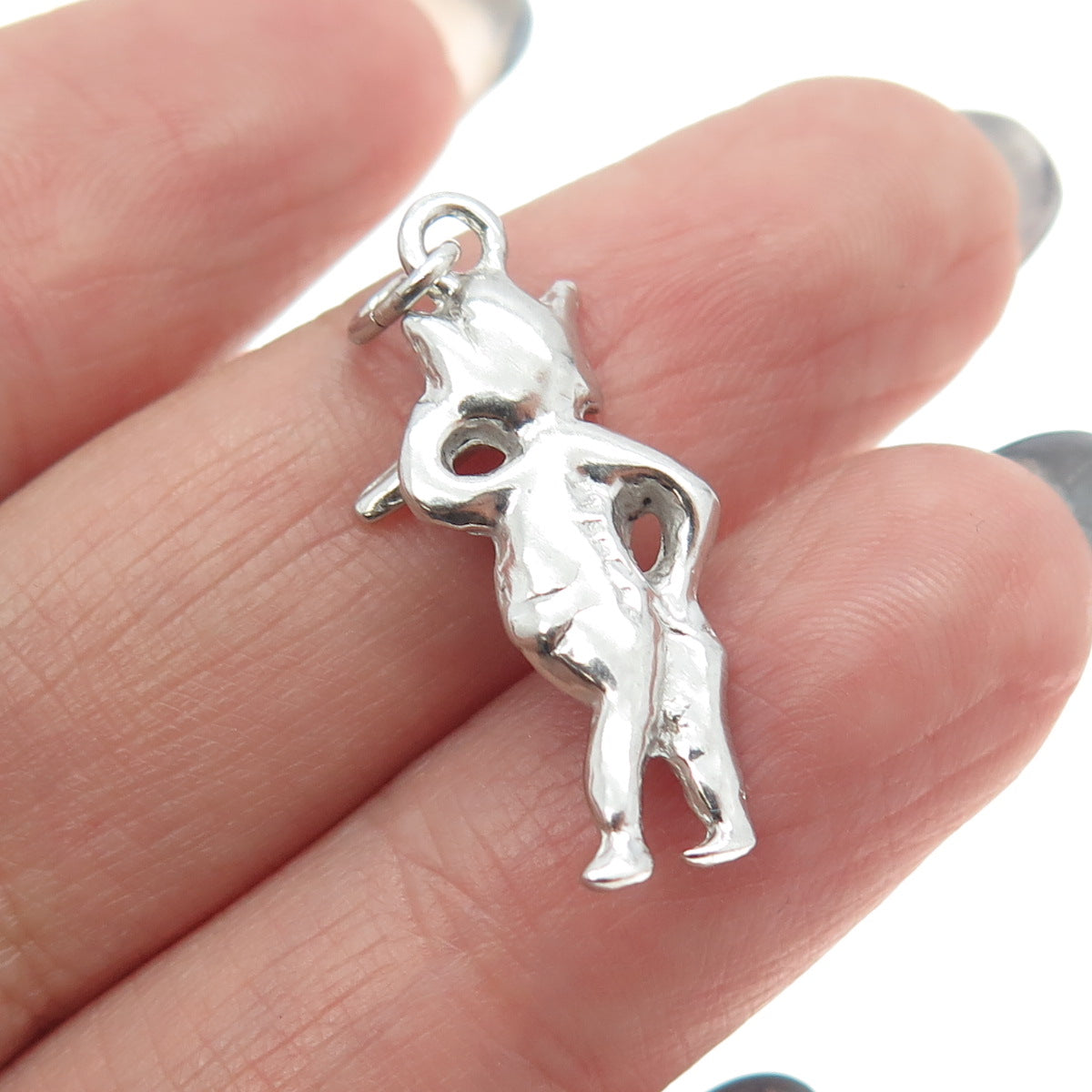 925 Sterling Silver Vintage Elephant Heart Cartoon Charm Pendant