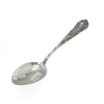 MECHANICS 925 Sterling Silver Antique The Moat - Fortress Monroe Coffee Spoon