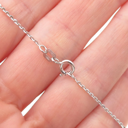 925 Sterling Silver Italy Round-Cut C Z Cross Cable Chain Necklace 16"