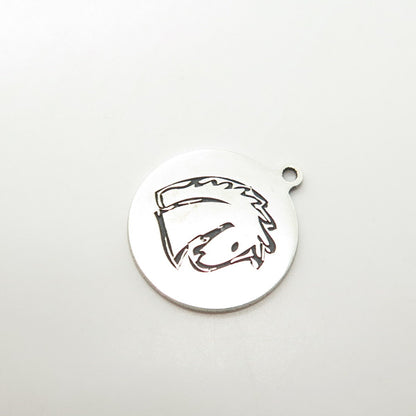 925 Sterling Silver USA Two In Town Horse Charm Pendant