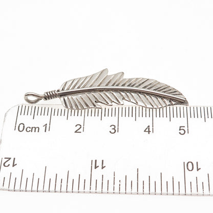 Old Pawn 925 Sterling Silver Vintage Southwestern Feather Tribal Charm Pendant