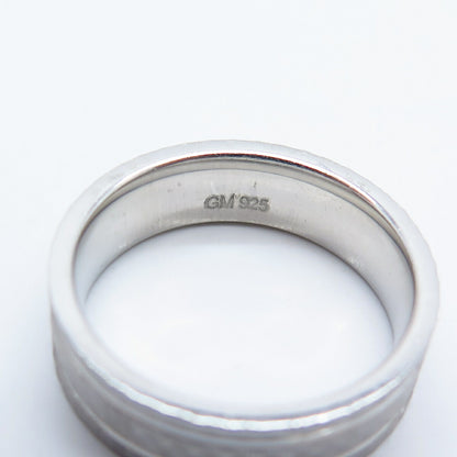 925 Sterling Silver Striped Band Ring Size 6.75