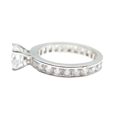925 Sterling Silver Round-Cut C Z Engagement Ring Size 6.5