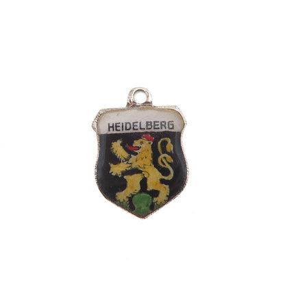 935 Silver Vintage Enamel Heidelberg Germany Mini Charm Pendant