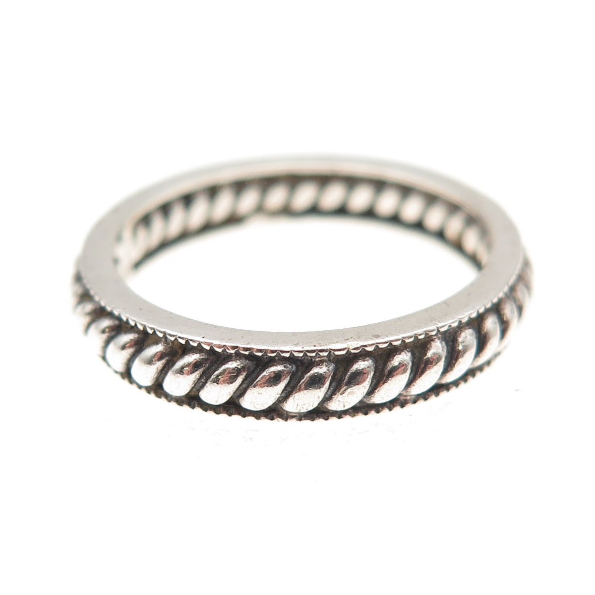 Judith Jack 925 Sterling Silver Vintage Ribbed Oxidized Band Ring Size 7.25