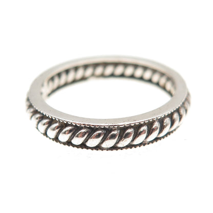 Judith Jack 925 Sterling Silver Vintage Ribbed Oxidized Band Ring Size 7.25