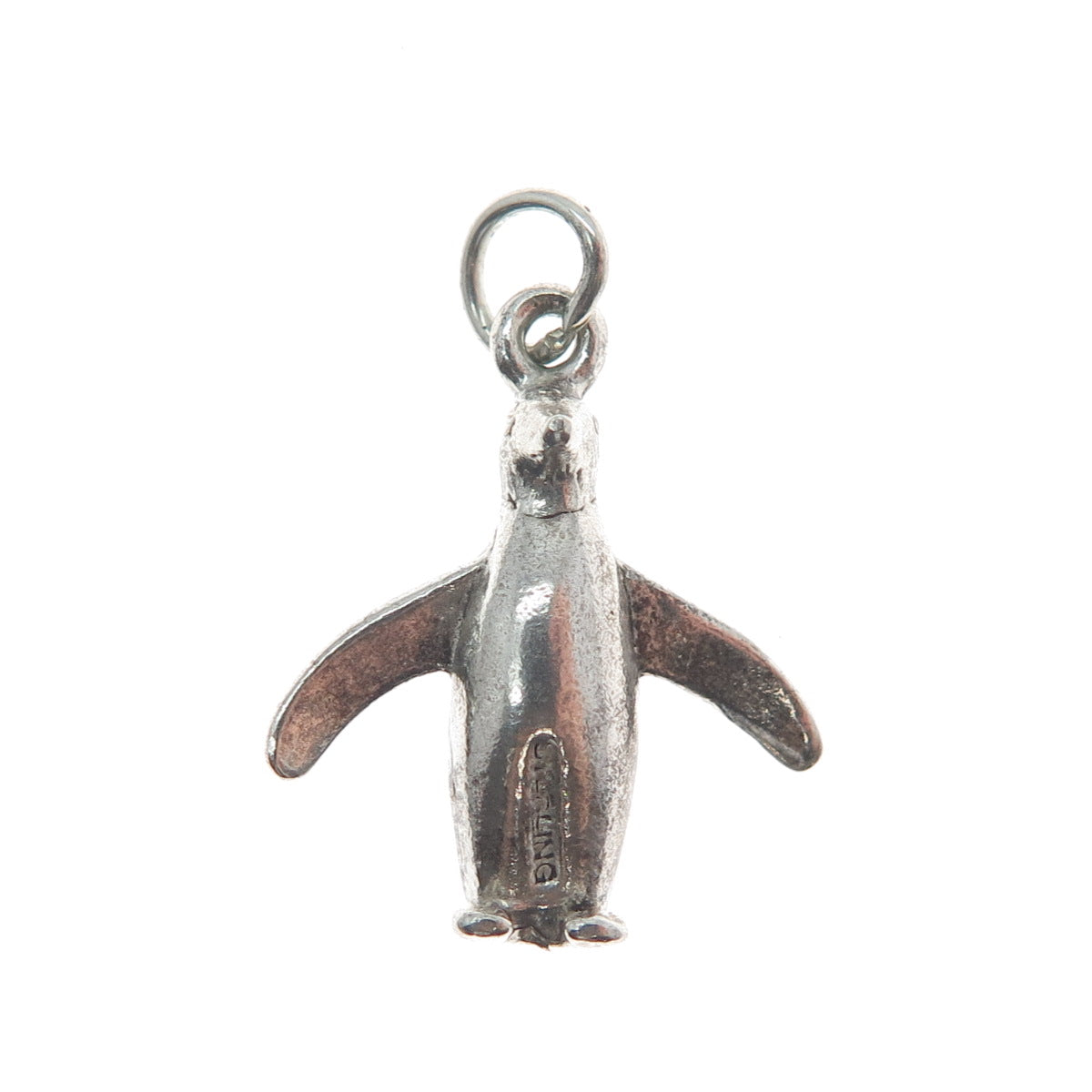 925 Sterling Silver Vintage Penguin Minimalist 3D Charm Pendant