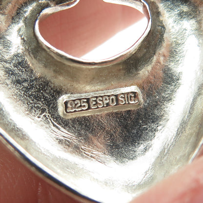ESPO SIG Joseph Esposito 925 Sterling Silver Vintage Modernist Heart Pendant