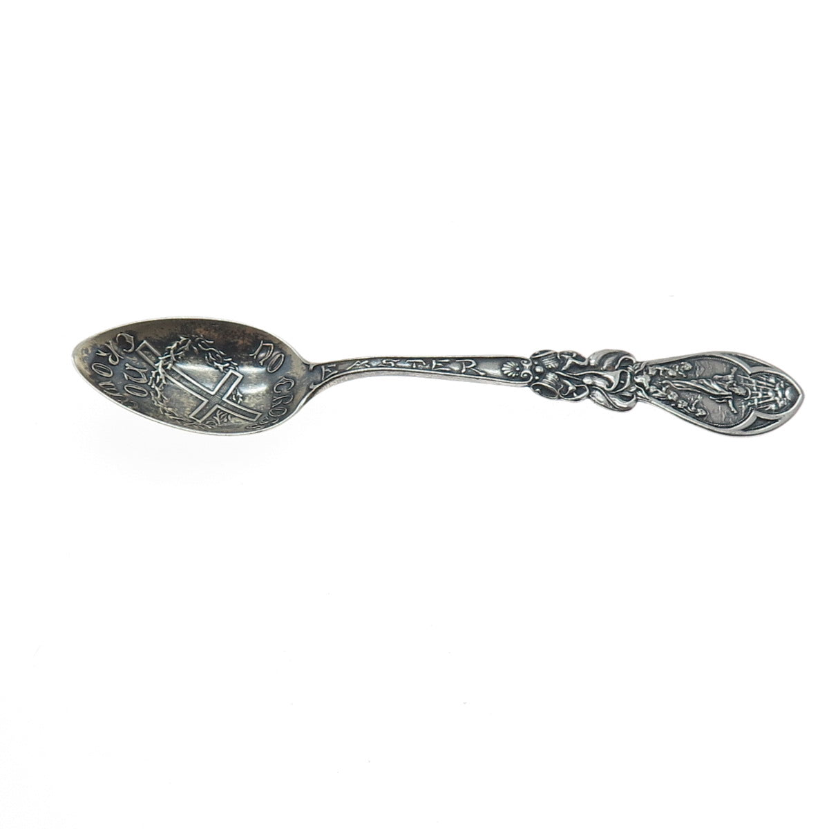 925 Sterling Silver Antique Art Deco Easter No Cross No Crown Coffee Spoon