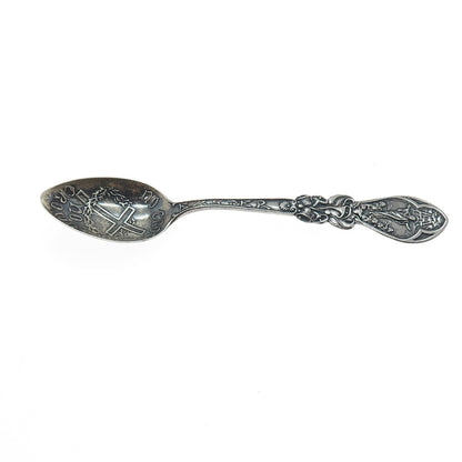 925 Sterling Silver Antique Art Deco Easter No Cross No Crown Coffee Spoon