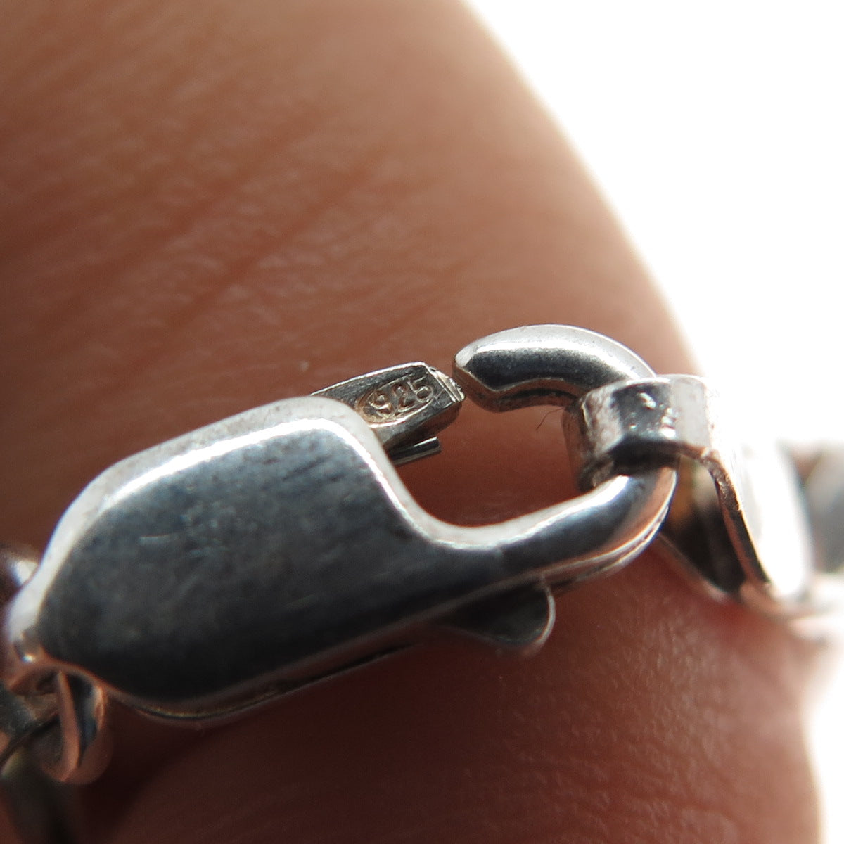 925 Sterling Silver Vintage Italy Square Curb Link Oxidized Bracelet 7.5"