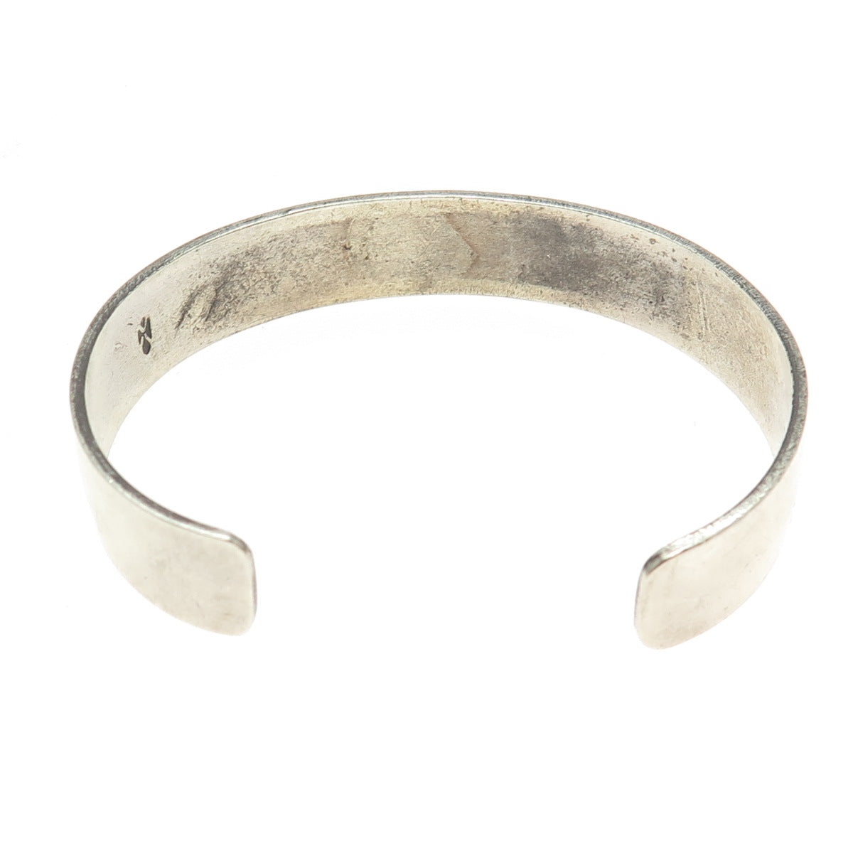 GIBSON GENE NAVAJO Old Pawn Sterling Turquoise & Coral Inlay Cuff Bracelet 6.75"