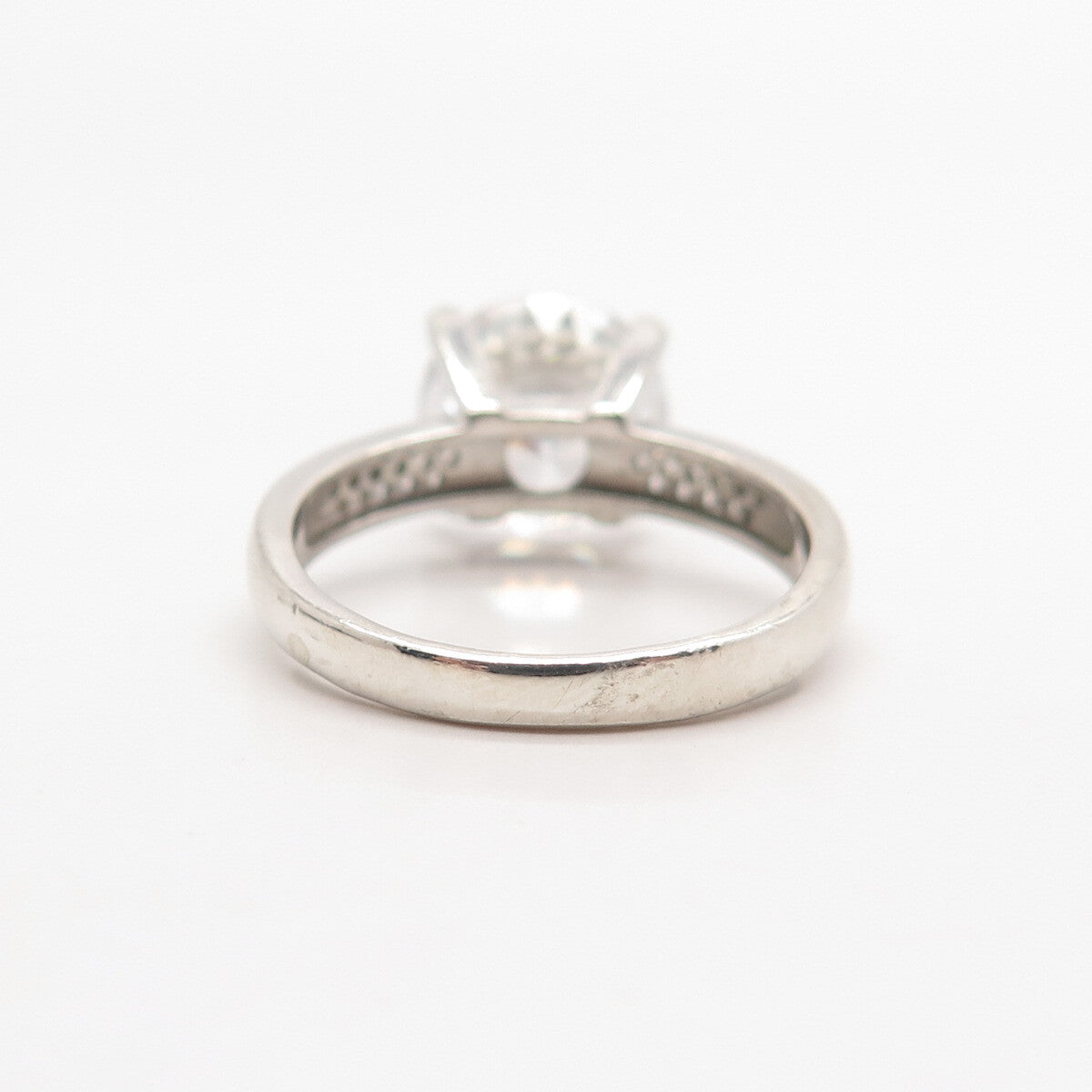 925 Sterling Silver DBJ Round-Cut C Z Ring Size 7.25