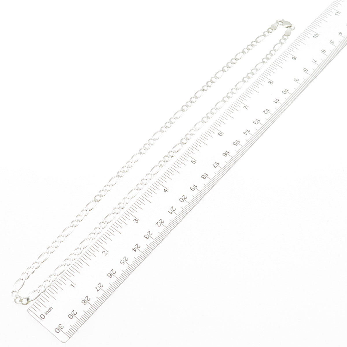 925 Sterling Silver Vintage Italy Figaro Chain Necklace 20"