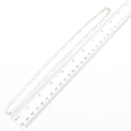 925 Sterling Silver Vintage Italy Figaro Chain Necklace 20"