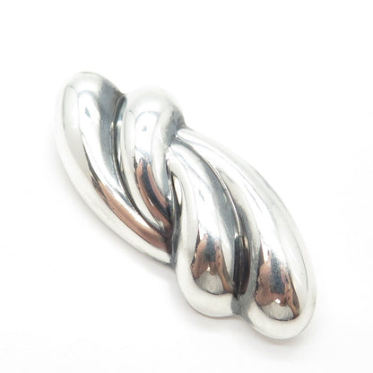 925 Sterling Silver Vintage Mexico Swirl Handcrafted Pin Brooch
