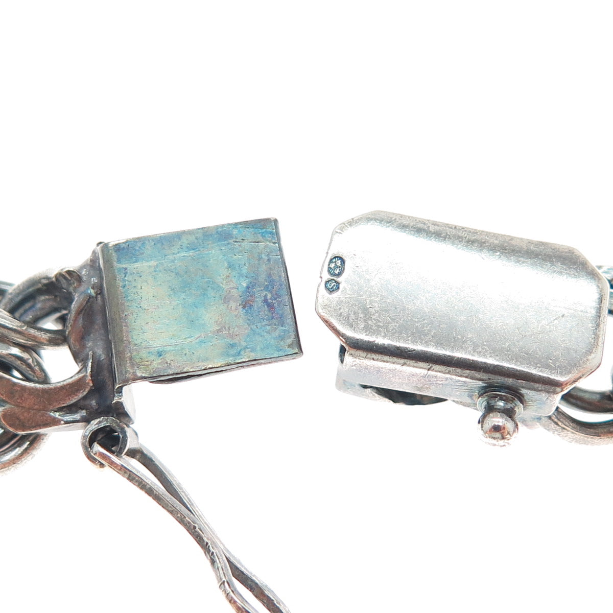 830S Silver Vintage Sweden Oxidized Bismark Link Bracelet 6.5"