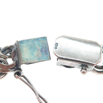 830S Silver Vintage Sweden Oxidized Bismark Link Bracelet 6.5"