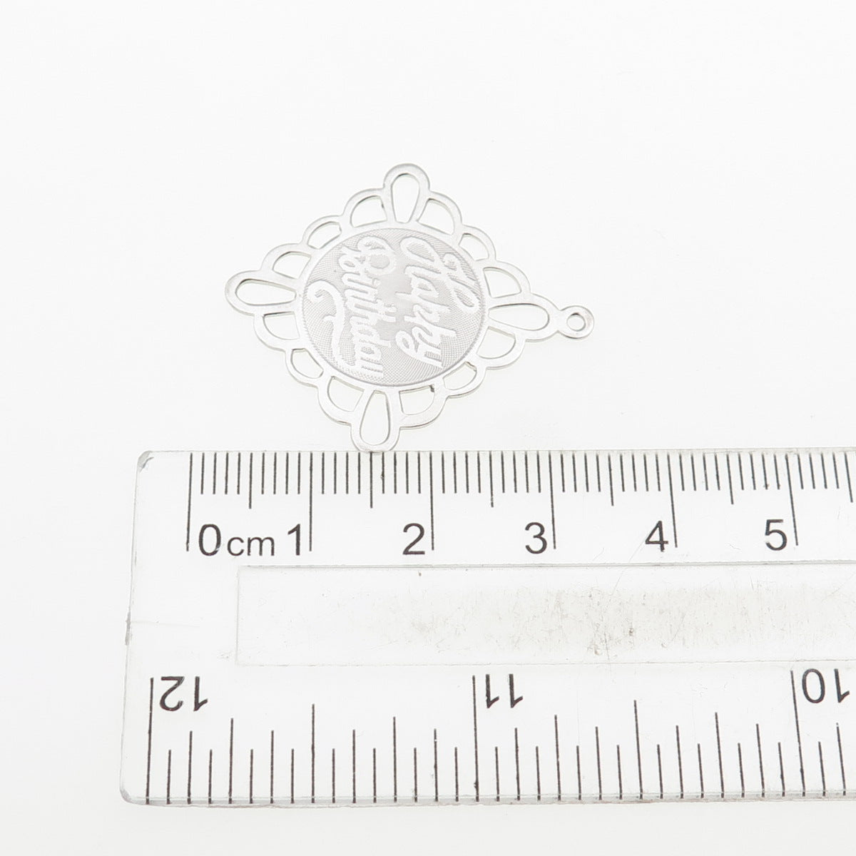 CROWN 925 Sterling Silver Vintage Happy Birthday Charm Pendant
