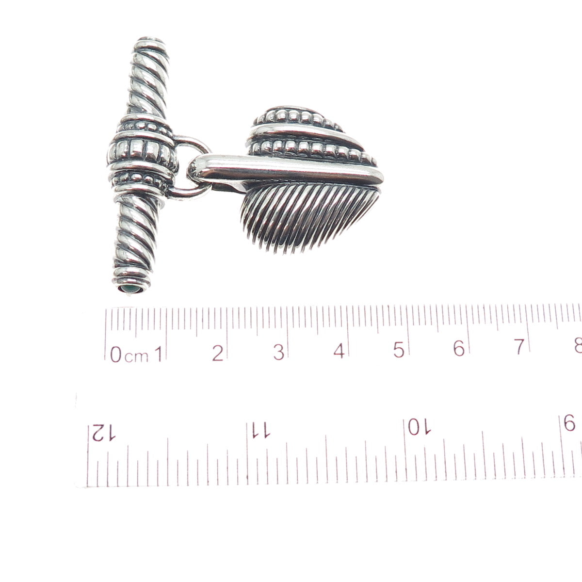 JUDITH RIPKA 925 Sterling Silver Vintage Heart Oxidized Pin Brooch