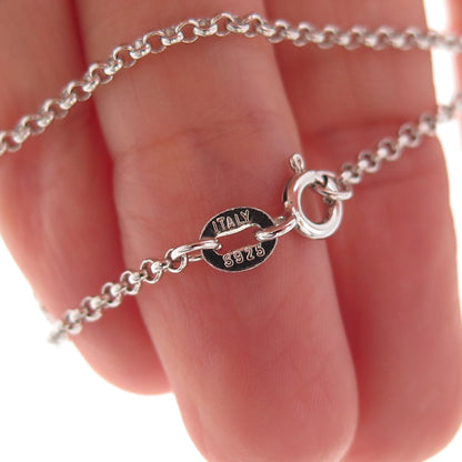 925 Sterling Silver Italy Rolo Chain Necklace 18"