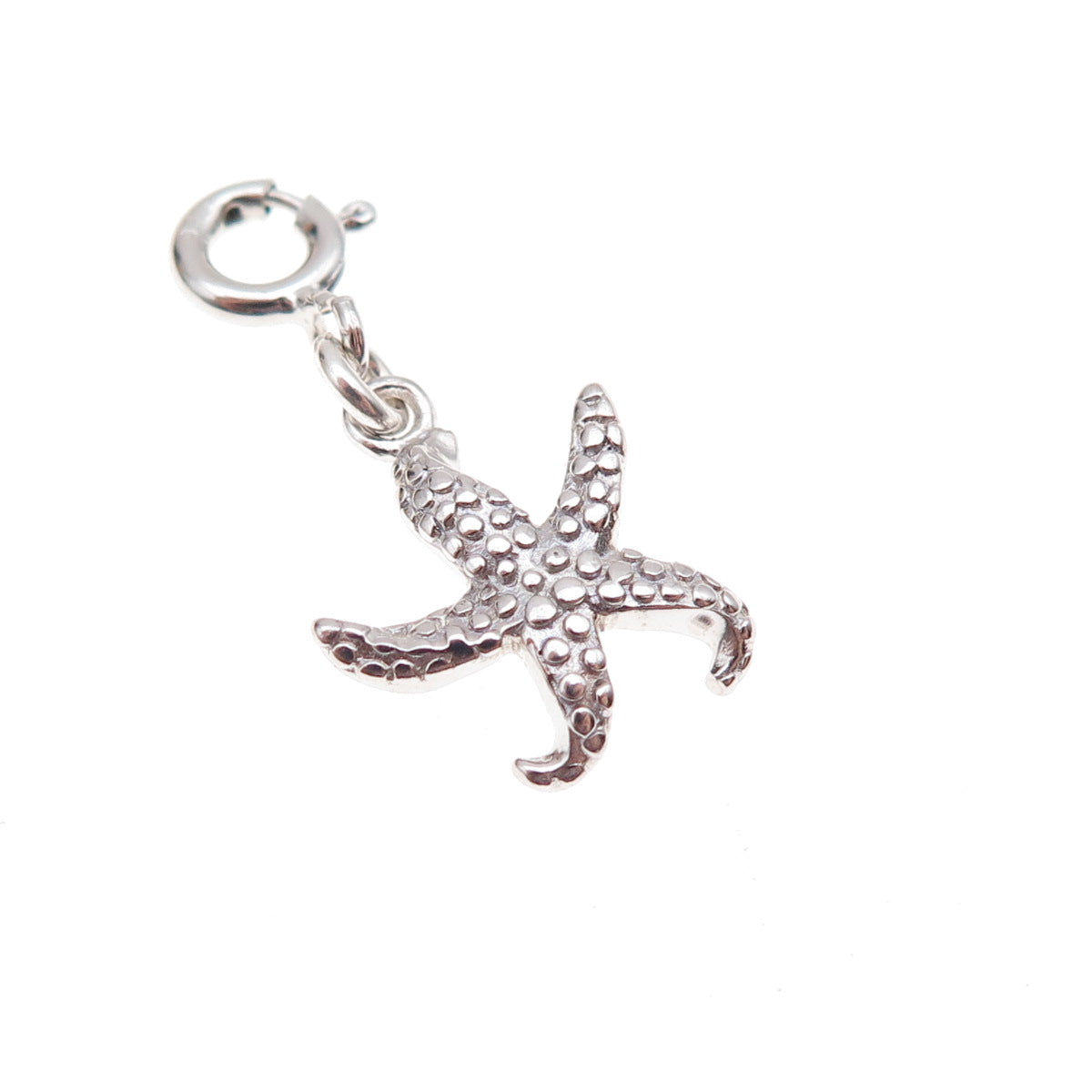 925 Sterling Silver Starfish Spring Ring Lock Charm Pendant