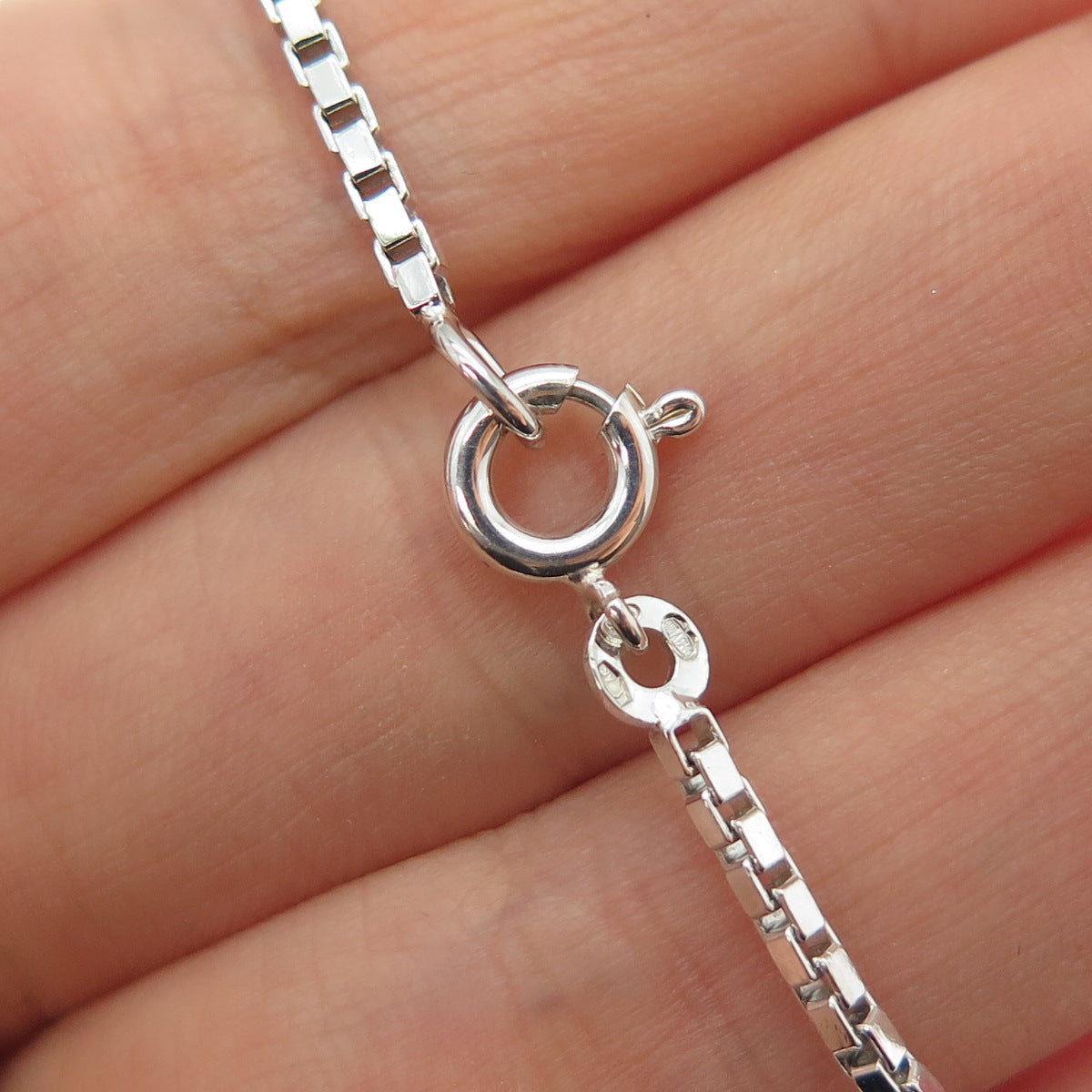 UNOAERRE 925 Sterling Silver Vintage Italy Heart Pendant Box Chain Necklace 14"