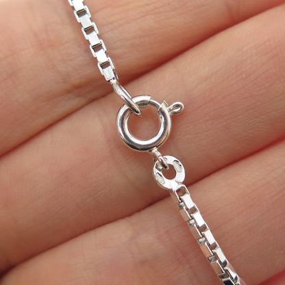 UNOAERRE 925 Sterling Silver Vintage Italy Heart Pendant Box Chain Necklace 14"