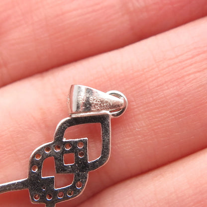 925 Sterling Silver SU C Z Triple Rhombus Pendant