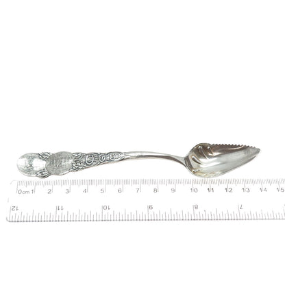 FRANK M. WHITING 925 Sterling Antique 1892 Chicago States & Cities Dessert Spoon
