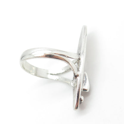 925 Sterling Silver Vintage Mexico Aztec Tribal Mask Ring Size 8.25