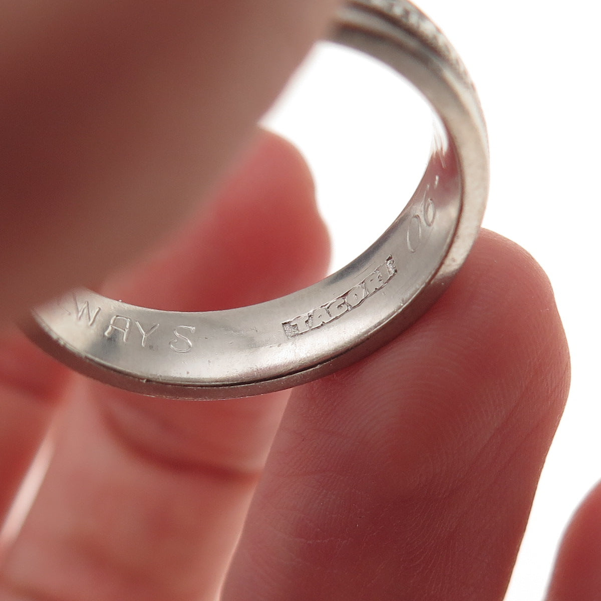 Tacori Platinum Floral Engraved Band Ring Size 9.5