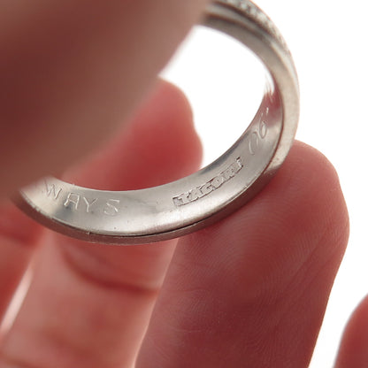 Tacori Platinum Floral Engraved Band Ring Size 9.5